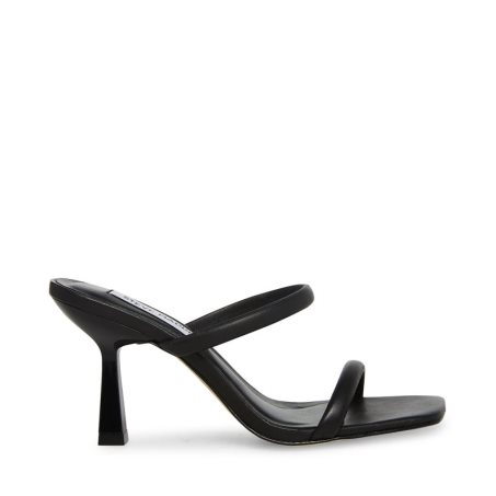 Black Steve Madden Joy Leather Women's Heels Sandals | PH 3620JOM